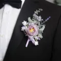 Elegante paarse roos corsage voor bruiloft bruidegom pak lapel bloem feest decoratie - Corsage (model B)