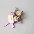 Paarse kunstbloem bruiloft boutonniere voor bruidegom en bruid, elegante bloemspeld broche. - 8*12mm / Model D (corsage)