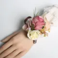 European style artificial rose wrist flower for wedding bridesmaid party decoration - Wrist Corsage Style A