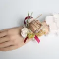 Artificial flower wrist corsage for wedding bridesmaid bridal party wrist flower decor - Wrist Corsage Style B