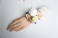 European style artificial rose wrist flower corsage for wedding bridesmaid bridal party decor. - Style D Wrist Corsages
