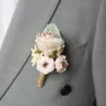 Artificial rose groom boutonnière handmade wedding corsage suit lapel flower decoration - Style B