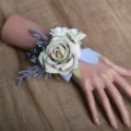 Corsage de poignet en rose artificielle pour mariage demoiselle d'honneur bracelet - Vert vintage (corsage de poignet)