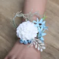Artificial flower wrist corsage for wedding bridesmaid party forest style floral bracelet decor - Style A (Wrist Corsage)