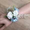 Artificial rose wrist flower wedding bridesmaid corsage forest style hand accessory. - Style B (Wrist Corsage)