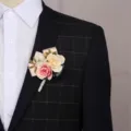 Bruiloft Corsage Gom Groomsman Kunstbloem Pak Revers Speld voor Feest Levering - 8*12mm / Roze