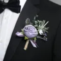 Paarse kunstmatige roos corsage bruidegom pak bloem huwelijk feest decoratie accessoire - Corsage (stijl D)