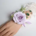 Purple Rose Wrist Corsage Wedding Flower Bracelet Party Prom Hand Decor Accessory - Wrist Corsage (Style C)