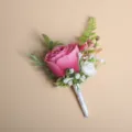 Kunstmatige roos huwelijk corsage boutonnière voor bruidegom bruidsmeisje feest decoratie - Corsage / rozenroze