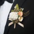 Koreaanse stijl bruiloft boutonniere bruidegom getuige kunstmatige roos corsage speld - Corsage stijl B / Gemengde Kleuren