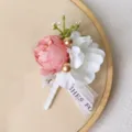 Corsage de muñeca de boda estilo coreano flor artificial pulsera de dama de honor - Boutonniere / Rosa Palo