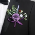 Purple wedding boutonnieres groom suit corsage floral accessories for men party decoration - Type A (Corsage)