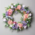 Hermosa corona de flores artificiales rosa hortensia para puerta pared decoracion - Corona de Rosas y Hortensias Rosa Púrpura