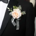Artificial Rose Boutonnière Peach Wedding Corsage Prom Suit Flower Decoration Style - Boutonnieres (Style 3)
