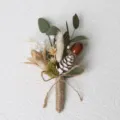 Handgemaakte rustieke droogbloem corsage natuurlijke dennenappel boutonnière huwelijk feest - Stijl D