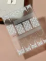 Retro French lace nail stickers, elegant white floral DIY manicure transfer decal sheet. - YT8617 White Lace / White