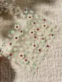3D nail stickers variant featuring cute flower, ladybug and bow designs for summer fresh style. - Summer Orange Floral Pattern