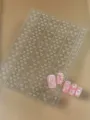 Transparent embossed bow nail art stickers with display fake nails set for manicure - Bow / YT T-88