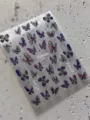 Holographic butterfly nail art stickers with 3D embossed design and sparkling stars for manicures - YT8765 Pro / Colorful