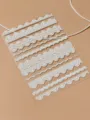 White lace nail art stickers, french elegant style embossed floral nail decals. - Embossed YT8538