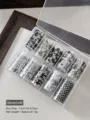 10-Grid Nail Transfer Foil Set Black and White Bow Flower Patterns DIY Sticker Variant - Chinese Ink Style Butterfly Transfer Paper
