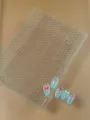 Transparent nail art display tray with press on nails grid helper for manicure design storage and DIY. - Dot / YT T-89
