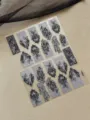 Japanese 3D relief lace butterfly nail art stickers hollow mesh striped nail decals - Embossed Style (YT8847)
