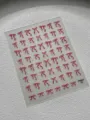 Red 3D bow nail art stickers iridescent flash ribbon press on nail decal sheets for manicure - Shell Light YT8457Te / Red