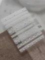 White lace nail art stickers, elegant embossed pearls and French ribbon design decals. - Pearl Style YT8534