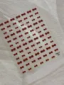 Red 3D bow nail art stickers, cute mini glossy jelly nail decals for women and girls. - Brown