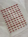 Red bow nail art stickers glossy jelly finish cute mini polka dot nail decals for DIY manicures - Red