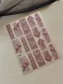 Red lace butterfly nail art stickers 3D embossed hollow mesh French manicure strips 1pc - Embossed Style (YT8858)