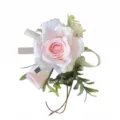 Pink artificial rose wedding corsage wrist flower for bridal bridesmaid party decor. - Light Pink Wrist Corsages