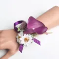 Μωβ κρίνος κάλα λουλούδι βραχιόλι corsage γάμου παράνυφη αξεσουάρ καρπού - Στυλ B (κορσάζ καρπού)