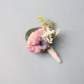 Europese stijl kunstmatige roze bloem huwelijk corsage voor bruidegom feest decor - Retro Paars