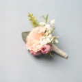 Pink wedding boutonniere pink carnation floral corsage for groom best man decoration - Champagne