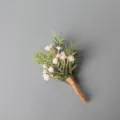 Boutonnière de mariage rustique fleur artificielle de gypsophile pour marié invité - Style 2 / 8*12cm