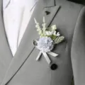 Artificial flower boutonniere for wedding groom business meeting guest corsage party decoration - Eight Styles