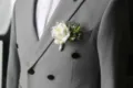 Witte Roos Bruiloft Corsage voor Bruidegom Pak Bloem Speld Fest Decoratie Artikel - Reguliere Korsage / Wit
