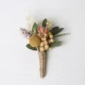 Dried flower boutonniere wedding corsage rustic pin accessory for party dress decoration - Style E