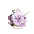 Fiore da polso rosa artificiale viola corsage con perle per matrimonio sposa festa ospite decoro - Corsage da polso / Viola chiaro