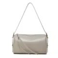 Borsa a tracolla cilindrica grigia minimalista in pelle elegante borsa a cuscino da donna - 26*12*17cm / Grigio