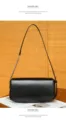 Classica borsa a tracolla in vera pelle nera con cinturino a catena chic per le donne. - Nero