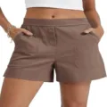 Pantalones cortos casuales de mujer ajuste recto holgado verano correr al aire libre - S / Camel
