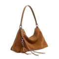 Retro Brown Suede Shoulder Bag Large Capacity Hobo Bag Casual Commuter Tote Style New - 32*11*20 / Brown