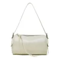 Minimalist leather cylindrical shoulder bag fashion solid color barrel pillow bag for women - 26*12*17cm / Off White