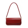 Borsa a spalla rossa in pelle da donna, elegante borsa sottobraccio con patta e tracolla sottile. - 26x7x13cm / Borgogna