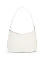 Borsa a spalla baguette in pelle bianco crema, elegante borsetta minimalista da donna. - Bianco avorio