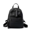 Zaino nero in vera pelle da donna, elegante zainetto casual giornaliero in versione variante. - Nero