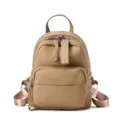 Zaino elegante da donna in vera pelle, borsa casual giornaliera con tasche con cerniera. - Grigio